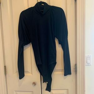 Puff sleeve turtleneck bodysuit